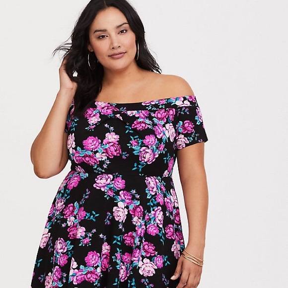 Torrid Off The Shoulder Skater Dress - Picture 2 of 5